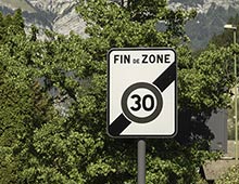 Panneau de signalisation fin zone 30 - Aménager votre collectivité signaux girod