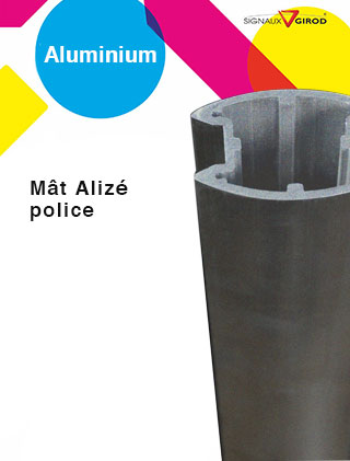Mât gamme Alizé pour panneaux police